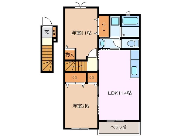 サンシャインヒルズⅠ・Ａの物件間取画像